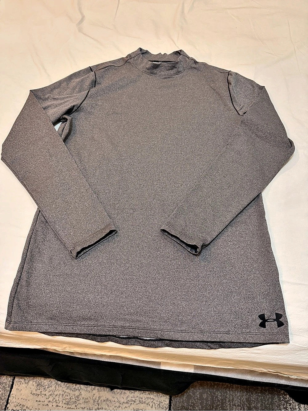 Under Armour ColdGear Fitted Mock Neck Long Sleeve Gray Medium